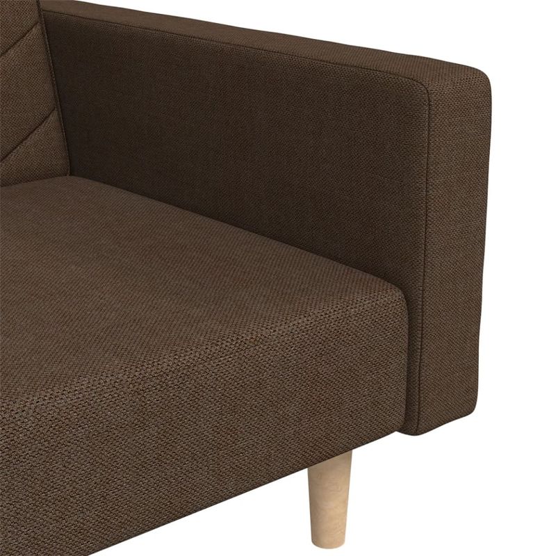 Casa si Gradina - Mobilier - Canapele si coltare - Canapele - Canapea extensibila cu 2 locuri, 2 perne, maro, textil - Infinity.ro