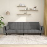 Casa si Gradina - Mobilier - Canapele si coltare - Canapele - Canapea extensibila cu 2 locuri, 2 perne, gri deschis, textil - Infinity.ro