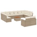 Casa si Gradina - Gradina si terasa - Mobilier exterior - Canapele si fotolii gradina - Set canapele de gradina, 13 piese, cu perne, bej, poliratan - Infinity.ro