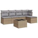 Casa si Gradina - Gradina si terasa - Mobilier exterior - Seturi mobila gradina - Set canapele de gradina cu perne, 6 piese, bej, poliratan - Infinity.ro