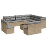 Casa si Gradina - Gradina si terasa - Mobilier exterior - Seturi mobila gradina - Set canapele de gradina, 13 piese, cu perne, bej, poliratan - Infinity.ro