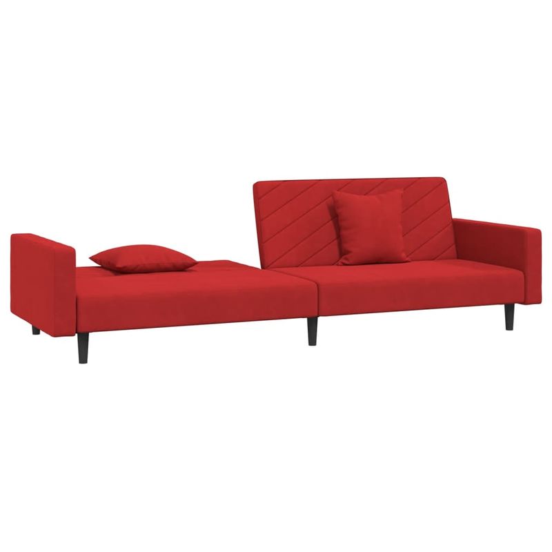 Casa si Gradina - Mobilier - Canapele si coltare - Canapele - Canapea extensibila cu 2 locuri, 2 perne, rosu vin, catifea - Infinity.ro