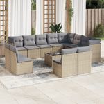 Casa si Gradina - Gradina si terasa - Mobilier exterior - Seturi mobila gradina - Set canapele de gradina, 13 piese, cu perne, bej, poliratan - Infinity.ro
