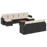 Casa si Gradina - Gradina si terasa - Mobilier exterior - Canapele si fotolii gradina - Set canapele de gradina cu perne, 11 piese, negru, poliratan - Infinity.ro