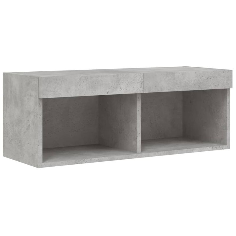 Casa si Gradina - Mobilier - Comode si corpuri - Comode - Set comode TV de perete cu lumini LED, 8 piese, gri beton - Infinity.ro