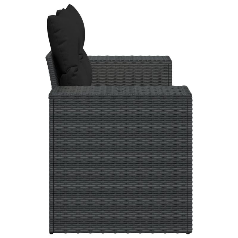 Casa si Gradina - Gradina si terasa - Mobilier exterior - Canapele si fotolii gradina - Canapea de gradina cu perne, 2 locuri, negru, poliratan - Infinity.ro