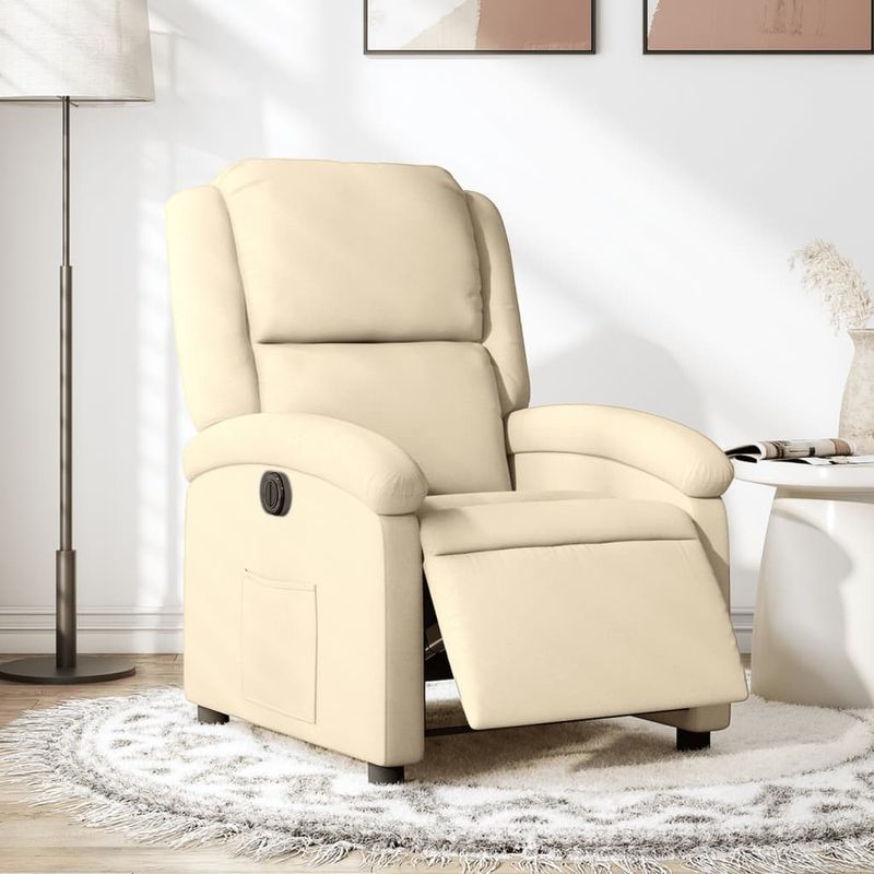 Casa si Gradina - Mobilier - Scaune si fotolii - Fotolii - Fotoliu rabatabil electric, crem, material textil - Infinity.ro