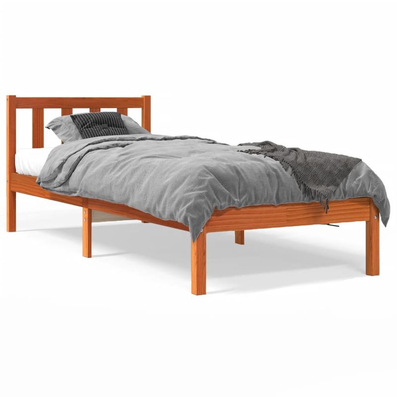 Casa si Gradina - Mobilier - Paturi si accesorii - Paturi - Cadru de pat, maro ceruit, 100x200 cm, lemn masiv de pin - Infinity.ro
