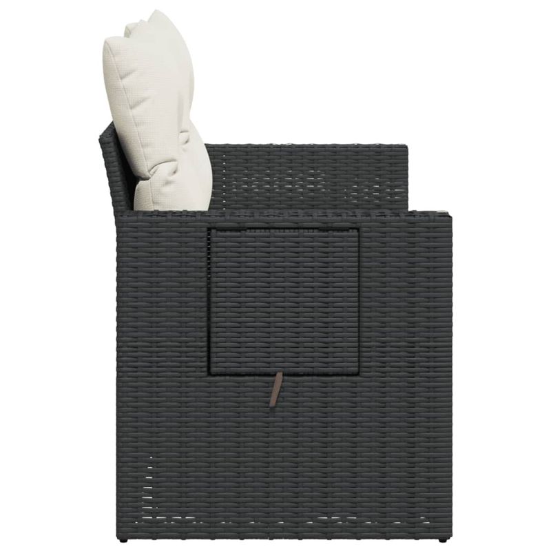 Casa si Gradina - Gradina si terasa - Mobilier exterior - Canapele si fotolii gradina - Canapea de gradina cu perne, 2 locuri, negru, poliratan - Infinity.ro