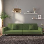 Casa si Gradina - Mobilier - Canapele si coltare - Canapele - Canapea extensibila cu 2 locuri, 2 perne, verde inchis catifea - Infinity.ro