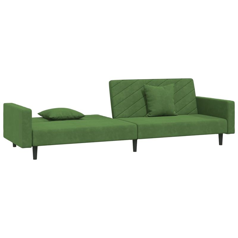 Casa si Gradina - Mobilier - Canapele si coltare - Canapele - Canapea extensibila cu 2 locuri, 2 perne, verde inchis catifea - Infinity.ro