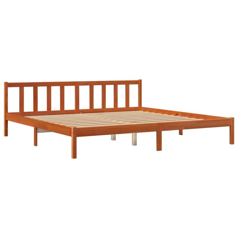 Casa si Gradina - Mobilier - Paturi si accesorii - Paturi - Cadru de pat, maro ceruit, 200x200 cm, lemn masiv de pin - Infinity.ro