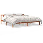 Casa si Gradina - Mobilier - Paturi si accesorii - Paturi - Cadru de pat, maro ceruit, 200x200 cm, lemn masiv de pin - Infinity.ro