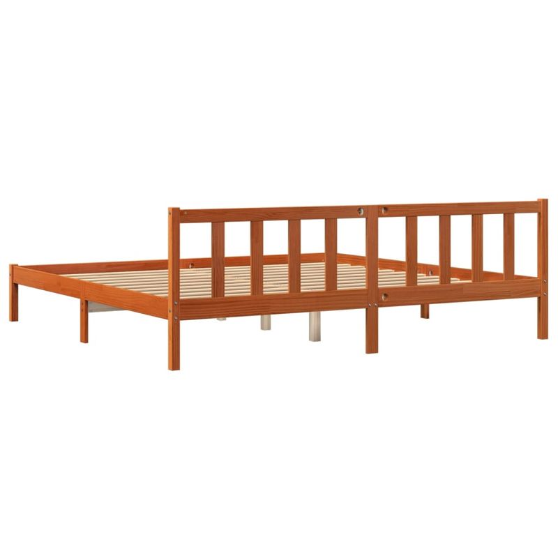 Casa si Gradina - Mobilier - Paturi si accesorii - Paturi - Cadru de pat, maro ceruit, 200x200 cm, lemn masiv de pin - Infinity.ro