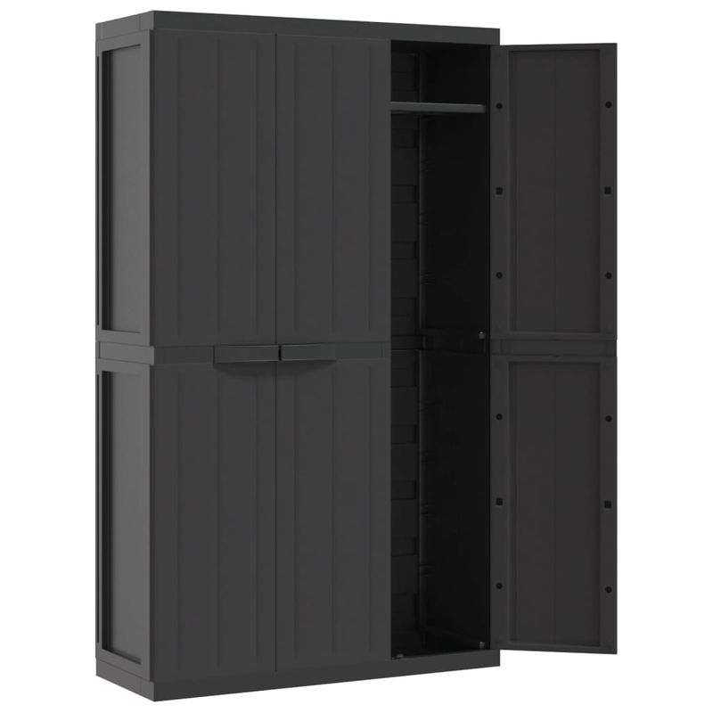Casa si Gradina - Mobilier - Dulapuri si sifoniere - Dulapuri - Dulap depozitare de exterior, negru, 97x37x165 cm, PP - Infinity.ro