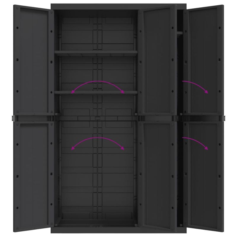 Casa si Gradina - Mobilier - Dulapuri si sifoniere - Dulapuri - Dulap depozitare de exterior, negru, 97x37x165 cm, PP - Infinity.ro