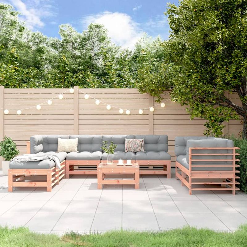Casa si Gradina - Gradina si terasa - Mobilier exterior - Seturi mobila gradina - Set mobilier de gradina, 9 piese, lemn masiv douglas - Infinity.ro