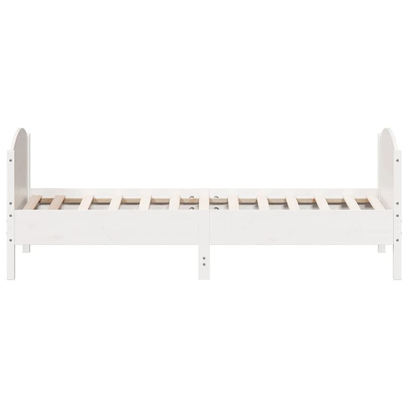 Casa si Gradina - Mobilier - Paturi si accesorii - Paturi - Cadru de pat cu tablie, alb, 100x200 cm, lemn masiv pin - Infinity.ro