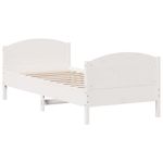 Casa si Gradina - Mobilier - Paturi si accesorii - Paturi - Cadru de pat cu tablie, alb, 100x200 cm, lemn masiv pin - Infinity.ro