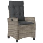 Casa si Gradina - Gradina si terasa - Mobilier exterior - Scaune si sezlonguri gradina - Scaun de gradina rabatabil cu perne, gri, poliratan - Infinity.ro