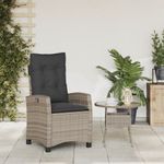 Casa si Gradina - Gradina si terasa - Mobilier exterior - Scaune si sezlonguri gradina - Scaun de gradina rabatabil cu perne, gri, poliratan - Infinity.ro