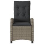 Casa si Gradina - Gradina si terasa - Mobilier exterior - Scaune si sezlonguri gradina - Scaun de gradina rabatabil cu perne, gri, poliratan - Infinity.ro