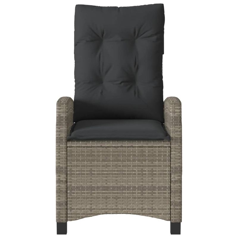 Casa si Gradina - Gradina si terasa - Mobilier exterior - Scaune si sezlonguri gradina - Scaun de gradina rabatabil cu perne, gri, poliratan - Infinity.ro