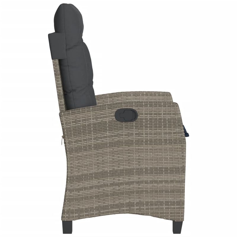 Casa si Gradina - Gradina si terasa - Mobilier exterior - Scaune si sezlonguri gradina - Scaun de gradina rabatabil cu perne, gri, poliratan - Infinity.ro