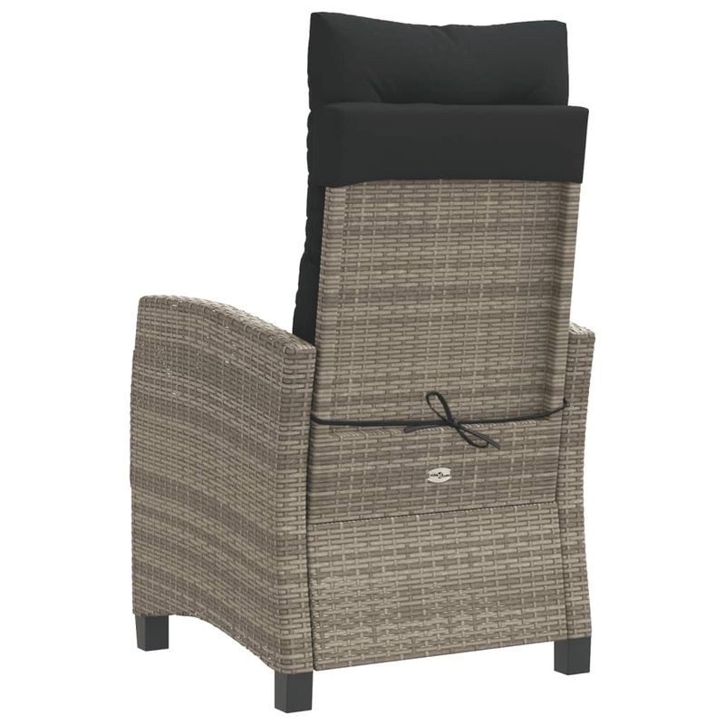 Casa si Gradina - Gradina si terasa - Mobilier exterior - Scaune si sezlonguri gradina - Scaun de gradina rabatabil cu perne, gri, poliratan - Infinity.ro