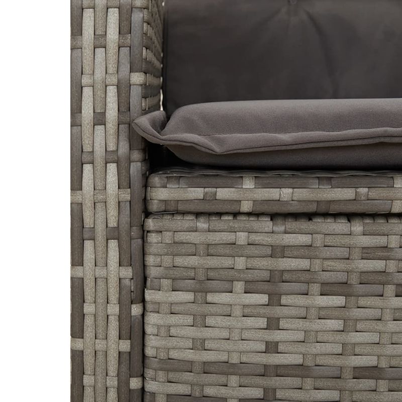 Casa si Gradina - Gradina si terasa - Mobilier exterior - Scaune si sezlonguri gradina - Scaun de gradina rabatabil cu perne, gri, poliratan - Infinity.ro