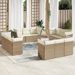 Casa si Gradina - Gradina si terasa - Mobilier exterior - Seturi mobila gradina - Set canapele de gradina cu perne, 12 piese, bej, poliratan - Infinity.ro