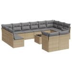 Casa si Gradina - Gradina si terasa - Mobilier exterior - Seturi mobila gradina - Set canapele de gradina, 13 piese, cu perne, bej, poliratan - Infinity.ro