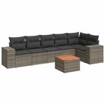 Casa si Gradina - Gradina si terasa - Mobilier exterior - Seturi mobila gradina - Set canapele de gradina, 7 piese, cu perne, gri, poliratan - Infinity.ro