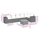 Casa si Gradina - Gradina si terasa - Mobilier exterior - Seturi mobila gradina - Set canapele de gradina, 7 piese, cu perne, gri, poliratan - Infinity.ro