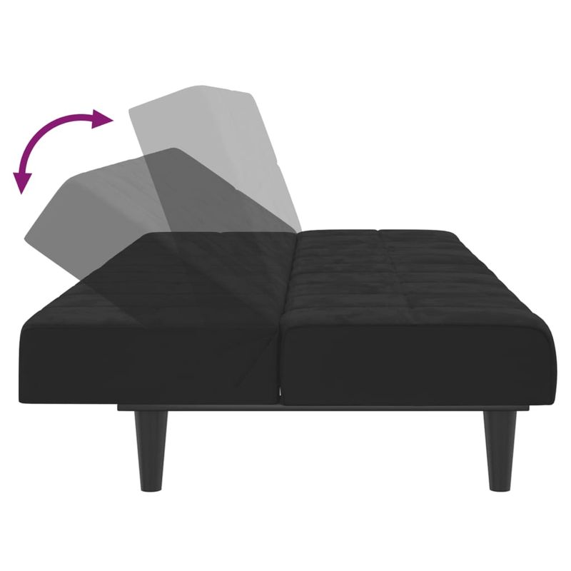 Casa si Gradina - Mobilier - Canapele si coltare - Canapele - Canapea extensibila cu 2 locuri, negru, catifea - Infinity.ro