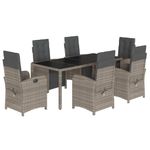 Casa si Gradina - Gradina si terasa - Mobilier exterior - Seturi mobila gradina - Set mobilier de gradina cu perne, 7 piese, gri, poliratan - Infinity.ro