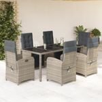 Casa si Gradina - Gradina si terasa - Mobilier exterior - Seturi mobila gradina - Set mobilier de gradina cu perne, 7 piese, gri, poliratan - Infinity.ro