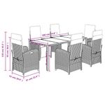Casa si Gradina - Gradina si terasa - Mobilier exterior - Seturi mobila gradina - Set mobilier de gradina cu perne, 7 piese, gri, poliratan - Infinity.ro