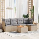 Casa si Gradina - Gradina si terasa - Mobilier exterior - Seturi mobila gradina - Set canapele de gradina cu perne, 6 piese, bej, poliratan - Infinity.ro