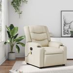 Ingrijire personala si Cosmetice - Sanatate si wellness - Articole wellness - Fotolii de masaj - Fotoliu de masaj rabatabil, crem, piele ecologica - Infinity.ro