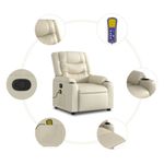 Ingrijire personala si Cosmetice - Sanatate si wellness - Articole wellness - Fotolii de masaj - Fotoliu de masaj rabatabil, crem, piele ecologica - Infinity.ro