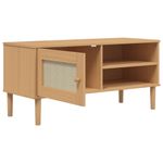 Casa si Gradina - Mobilier - Comode si corpuri - Comode - Comoda TV SENJA aspect ratan maro, 106x40x49 cm, lemn masiv pin - Infinity.ro
