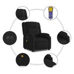 Ingrijire personala si Cosmetice - Sanatate si wellness - Articole wellness - Fotolii de masaj - Fotoliu electric de masaj rabatabil, negru, textil - Infinity.ro
