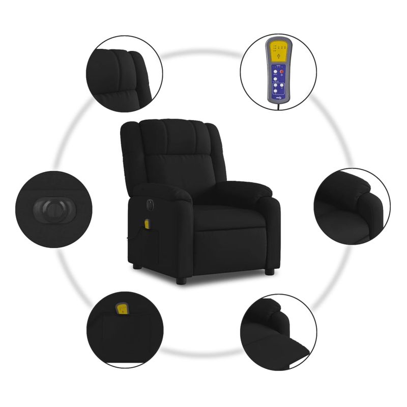 Ingrijire personala si Cosmetice - Sanatate si wellness - Articole wellness - Fotolii de masaj - Fotoliu electric de masaj rabatabil, negru, textil - Infinity.ro
