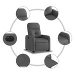 Casa si Gradina - Mobilier - Scaune si fotolii - Fotolii - Fotoliu electric rabatabil cu ridicare, gri inchis, textil - Infinity.ro