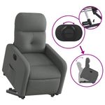 Casa si Gradina - Mobilier - Scaune si fotolii - Fotolii - Fotoliu electric rabatabil cu ridicare, gri inchis, textil - Infinity.ro