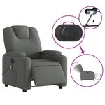Ingrijire personala si Cosmetice - Sanatate si wellness - Articole wellness - Fotolii de masaj - Fotoliu electric de masaj rabatabil, gri inchis, textil - Infinity.ro
