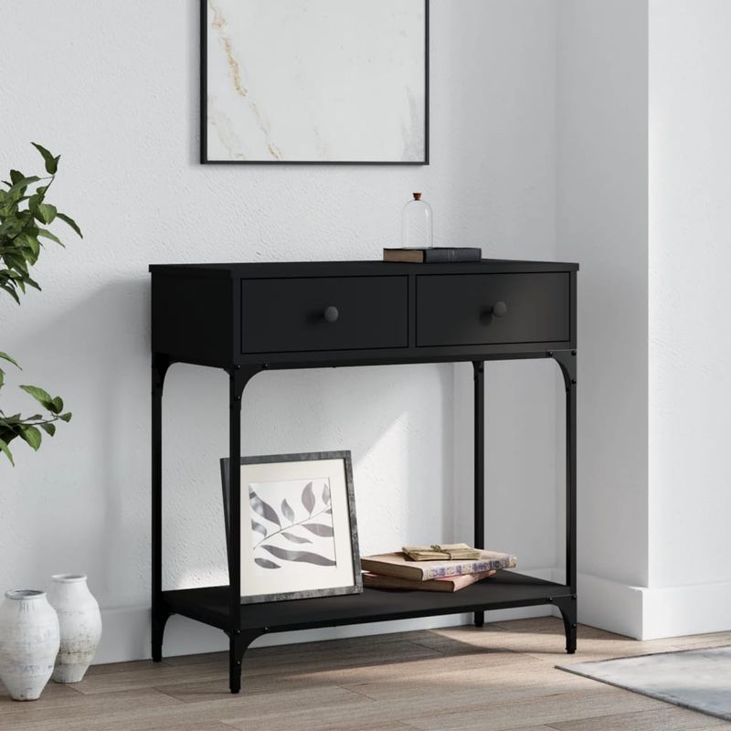 Casa si Gradina - Mobilier - Comode si corpuri - Console - Masa consola, negru, 75x34,5x75 cm, lemn prelucrat - Infinity.ro