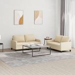 Casa si Gradina - Mobilier - Seturi de mobilier - Seturi living - Set de canapele cu perne, 2 piese, crem, textil - Infinity.ro