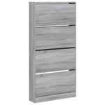 Casa si Gradina - Mobilier - Organizare si depozitare - Organizator incaltaminte - Pantofar cu 4 sertare rabatabile, gri sonoma, 80x21x163,5 cm - Infinity.ro